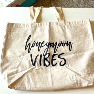 Honeymoon Vibes Canvas Tote, EUC